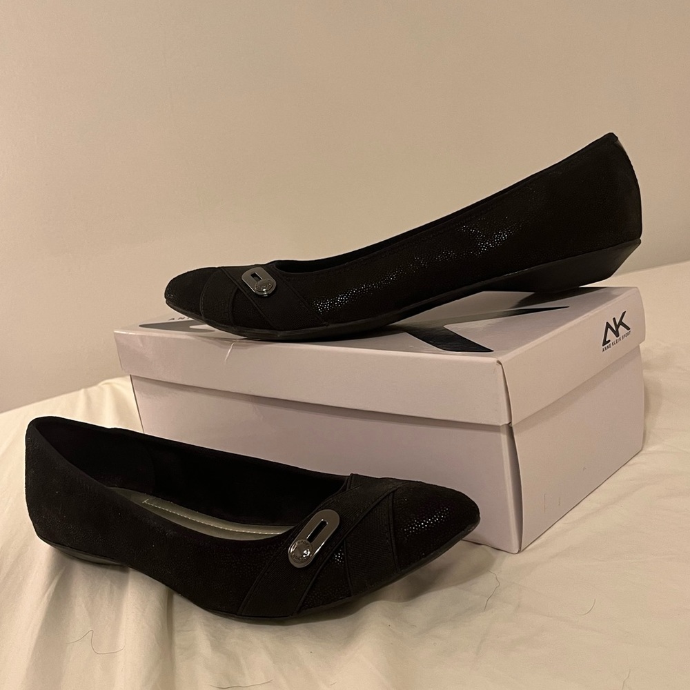 Anne Klein Black Flat Pointed Toe
